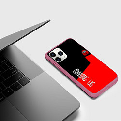 Чехол iPhone 11 Pro матовый Амонг ас геометрия красный, цвет: 3D-малиновый — фото 2