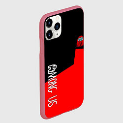 Чехол iPhone 11 Pro матовый Амонг ас геометрия красный, цвет: 3D-малиновый — фото 2