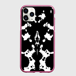 Чехол iPhone 11 Pro матовый Тест Роршаха - нейросеть, цвет: 3D-малиновый