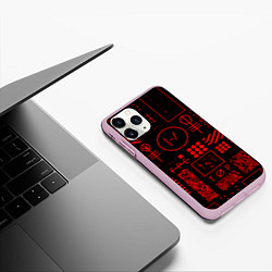 Чехол iPhone 11 Pro матовый Twenty one pilots pattern rock, цвет: 3D-розовый — фото 2