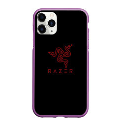 Чехол iPhone 11 Pro матовый Razer red logo