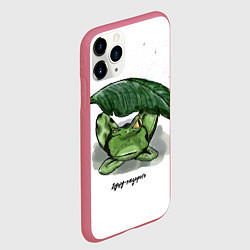 Чехол iPhone 11 Pro матовый Душу не дорого, цвет: 3D-малиновый — фото 2