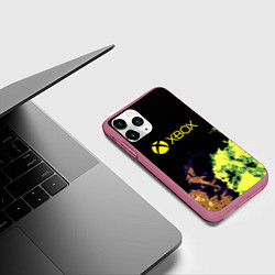 Чехол iPhone 11 Pro матовый Xbox game flame, цвет: 3D-малиновый — фото 2