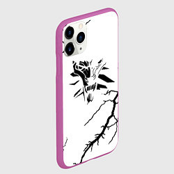 Чехол iPhone 11 Pro матовый Ведьмак лого шторм, цвет: 3D-фиолетовый — фото 2