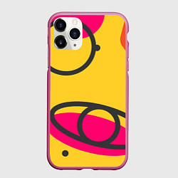 Чехол iPhone 11 Pro матовый Геометрия и цвет, цвет: 3D-малиновый
