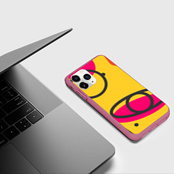 Чехол iPhone 11 Pro матовый Геометрия и цвет, цвет: 3D-малиновый — фото 2