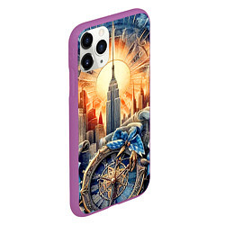 Чехол iPhone 11 Pro матовый American collage - ai art, цвет: 3D-фиолетовый — фото 2