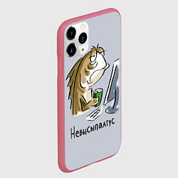 Чехол iPhone 11 Pro матовый Сонный палтус, цвет: 3D-малиновый — фото 2