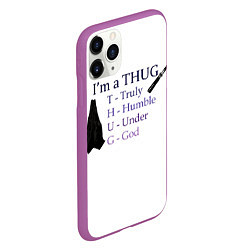 Чехол iPhone 11 Pro матовый Im a thug, цвет: 3D-фиолетовый — фото 2