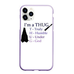 Чехол iPhone 11 Pro матовый Im a thug, цвет: 3D-светло-сиреневый