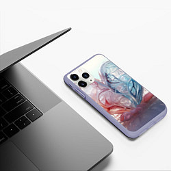 Чехол iPhone 11 Pro матовый Сердце - плазменная текстура, цвет: 3D-светло-сиреневый — фото 2