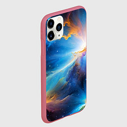 Чехол iPhone 11 Pro матовый Космический пейзаж - галактики, цвет: 3D-малиновый — фото 2