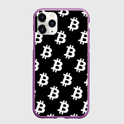 Чехол iPhone 11 Pro матовый Биткоин блокчейн, цвет: 3D-фиолетовый