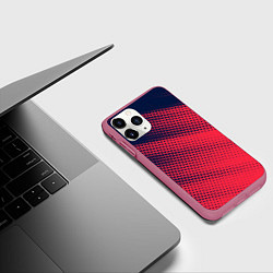 Чехол iPhone 11 Pro матовый Яркий абстрактный узор для спорта, цвет: 3D-малиновый — фото 2