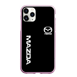 Чехол iPhone 11 Pro матовый Mazda white logo, цвет: 3D-розовый