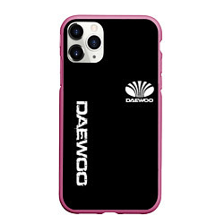 Чехол iPhone 11 Pro матовый Daewoo logo white, цвет: 3D-малиновый