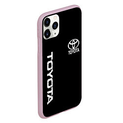 Чехол iPhone 11 Pro матовый Toyota logo white steel, цвет: 3D-розовый — фото 2