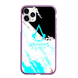 Чехол iPhone 11 Pro матовый Assassins Creed краски текстура, цвет: 3D-фиолетовый