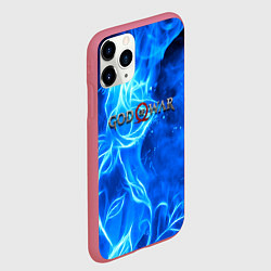 Чехол iPhone 11 Pro матовый God of war neon flower, цвет: 3D-малиновый — фото 2