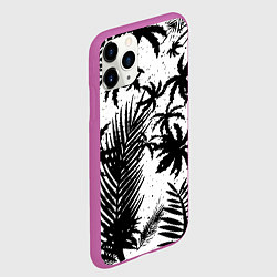 Чехол iPhone 11 Pro матовый Чёрно белые пальмы, цвет: 3D-фиолетовый — фото 2