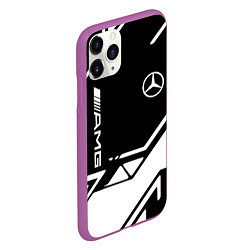 Чехол iPhone 11 Pro матовый Mercedes bens geometry, цвет: 3D-фиолетовый — фото 2