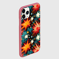 Чехол iPhone 11 Pro матовый Граффити звёзды и космос, цвет: 3D-малиновый — фото 2