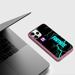 Чехол iPhone 11 Pro матовый Fortnite storm games, цвет: 3D-малиновый — фото 2