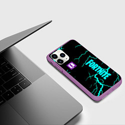 Чехол iPhone 11 Pro матовый Fortnite storm games, цвет: 3D-фиолетовый — фото 2