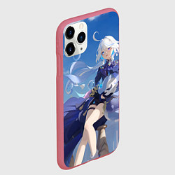 Чехол iPhone 11 Pro матовый Genshin Impact Furina радостная, цвет: 3D-малиновый — фото 2