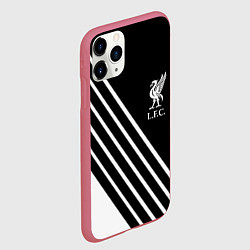 Чехол iPhone 11 Pro матовый Liverpool sport fc geometry, цвет: 3D-малиновый — фото 2