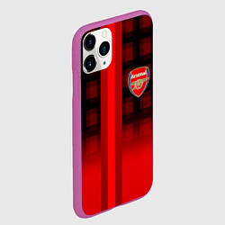 Чехол iPhone 11 Pro матовый Arsenal fc sport geometry steel, цвет: 3D-фиолетовый — фото 2