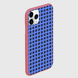 Чехол iPhone 11 Pro матовый Паттерн квадратов из кругов, цвет: 3D-малиновый — фото 2