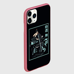 Чехол iPhone 11 Pro матовый Muichiro Tokito клинок рассекающий демонов, цвет: 3D-малиновый — фото 2