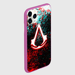 Чехол iPhone 11 Pro матовый Assassins Creed logo glitch, цвет: 3D-фиолетовый — фото 2