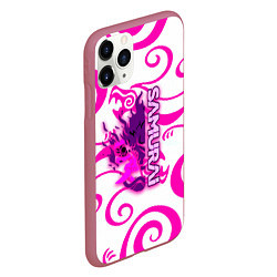 Чехол iPhone 11 Pro матовый Samurai dragon steel, цвет: 3D-малиновый — фото 2