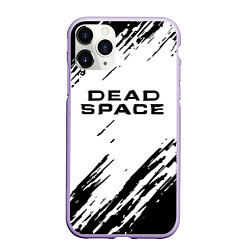 Чехол iPhone 11 Pro матовый Dead space чёрные краски, цвет: 3D-светло-сиреневый