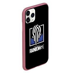 Чехол iPhone 11 Pro матовый Rainbow six siege logo, цвет: 3D-малиновый — фото 2