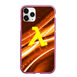 Чехол iPhone 11 Pro матовый Half life valve steel, цвет: 3D-малиновый