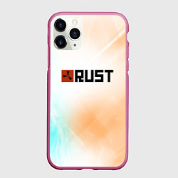 Чехол iPhone 11 Pro матовый RUST gradient, цвет: 3D-малиновый