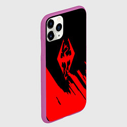 Чехол iPhone 11 Pro матовый The elder scrolls красные штрихи, цвет: 3D-фиолетовый — фото 2