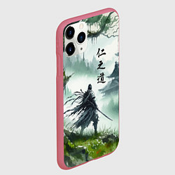 Чехол iPhone 11 Pro матовый Samurai - ghost of Tsushima, цвет: 3D-малиновый — фото 2