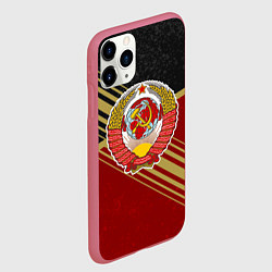 Чехол iPhone 11 Pro матовый Советский - Герб СССР, цвет: 3D-малиновый — фото 2