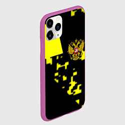 Чехол iPhone 11 Pro матовый Россия имперский стиль пиксели, цвет: 3D-фиолетовый — фото 2