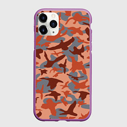 Чехол iPhone 11 Pro матовый Камуфляж птицы, цвет: 3D-фиолетовый