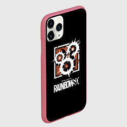Чехол iPhone 11 Pro матовый Том Кленси радуга онлайн гейм, цвет: 3D-малиновый — фото 2