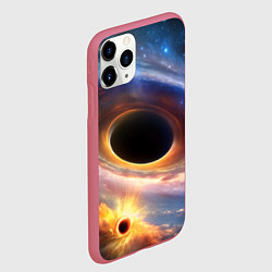 Чехол iPhone 11 Pro матовый Чёрная дыра поглощает вселенную, цвет: 3D-малиновый — фото 2