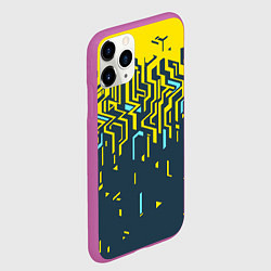 Чехол iPhone 11 Pro матовый Яркий абстрактный геометрический рисунок для спорт, цвет: 3D-фиолетовый — фото 2