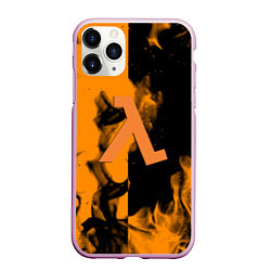 Чехол iPhone 11 Pro матовый Half life fire orange, цвет: 3D-розовый