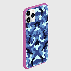 Чехол iPhone 11 Pro матовый Камуфляжный синий стиль, цвет: 3D-фиолетовый — фото 2