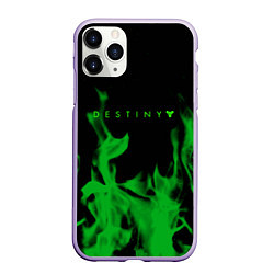 Чехол iPhone 11 Pro матовый Destiny fire green, цвет: 3D-светло-сиреневый